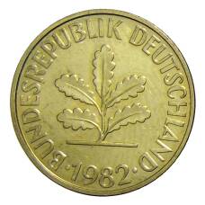 Монета 10 пфеннигов 1982 года J Германия (аверс)
