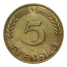 Монета 5 пфеннигов 1950 года F Германия (реверс)