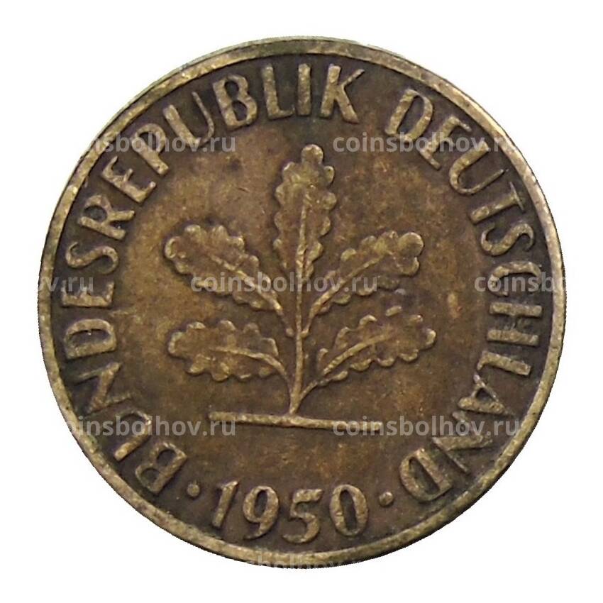 Монета 5 пфеннигов 1950 года F Германия