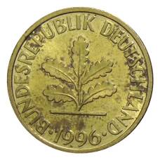 Монета 10 пфеннигов 1996 года J Германия (аверс)