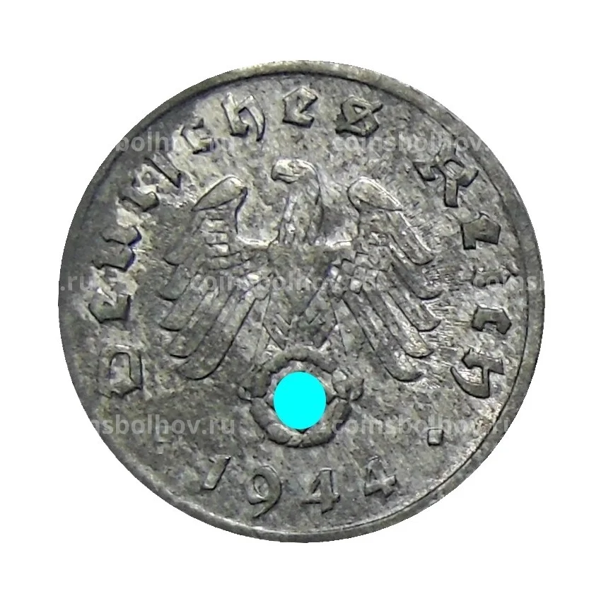 Монета 1 рейхспфенниг 1944 года D Германия