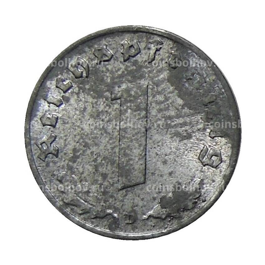 Монета 1 рейхспфенниг 1944 года D Германия (вид 2)