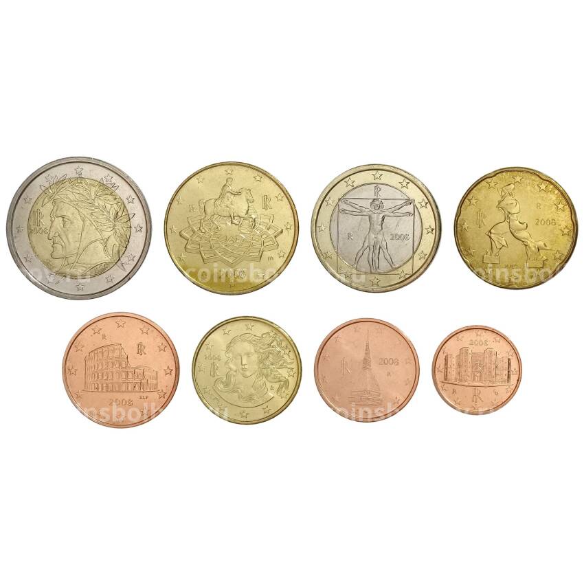 Набор монет евро 2008 года Италия
