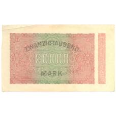 Банкнота 20000 марок 1923 года Германия (вид 2)