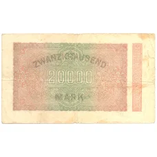 Банкнота 20000 марок 1923 года Германия (реверс)