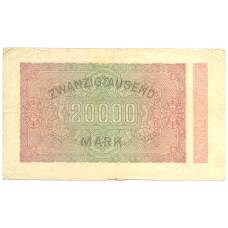 Банкнота 20000 марок 1923 года Германия (вид 2)