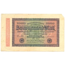 Банкнота 20000 марок 1923 года Германия (аверс)