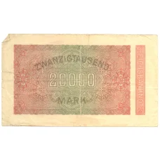 Банкнота 20000 марок 1923 года Германия (реверс)