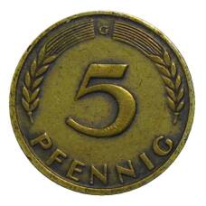 Монета 5 пфеннигов 1949 года G Германия (реверс)