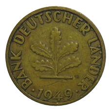 Монета 5 пфеннигов 1949 года J Германия (аверс)