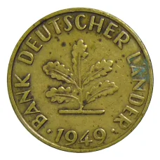 Монета 10 пфеннигов 1949 года D Германия (аверс)