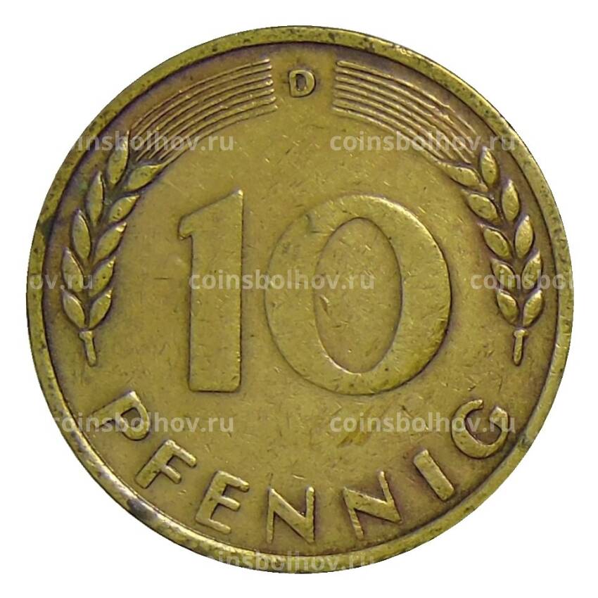 Монета 10 пфеннигов 1949 года D Германия (вид 2)