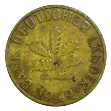 Монета 10 пфеннигов 1949 года D Германия (аверс)