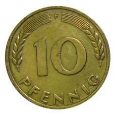 Монета 10 пфеннигов 1949 года F Германия (реверс)
