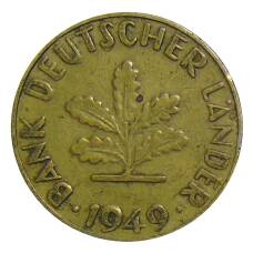 Монета 10 пфеннигов 1949 года J Германия (аверс)