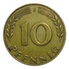 Монета 10 пфеннигов 1949 года J Германия (реверс)