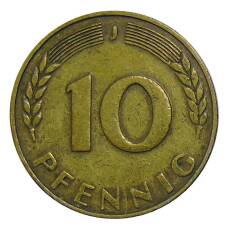 Монета 10 пфеннигов 1949 года J Германия (реверс)