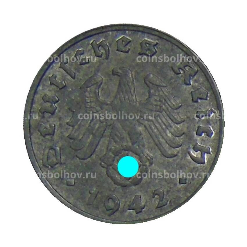 Монета 1 рейхспфенниг 1942 года G Германия
