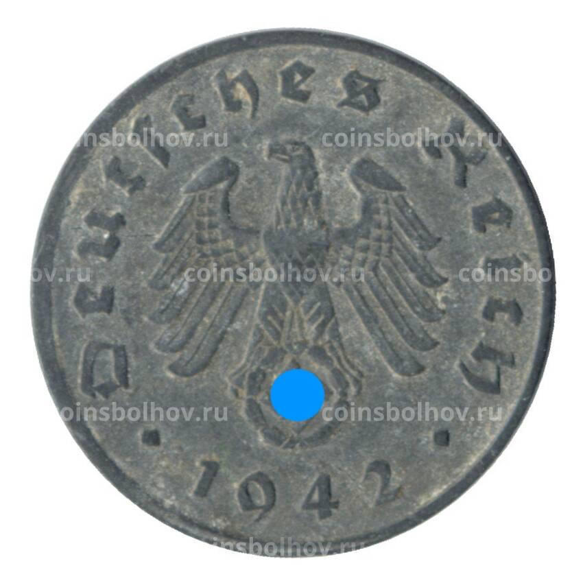 Монета 1 рейхспфенниг 1942 года A Германия