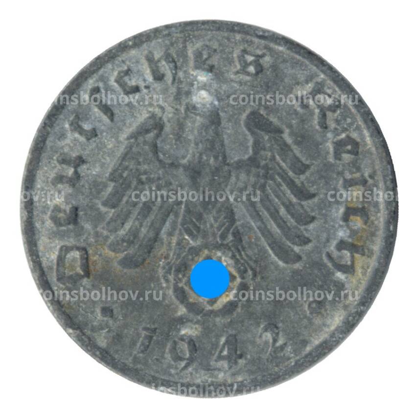 Монета 1 рейхспфенниг 1942 года D Германия