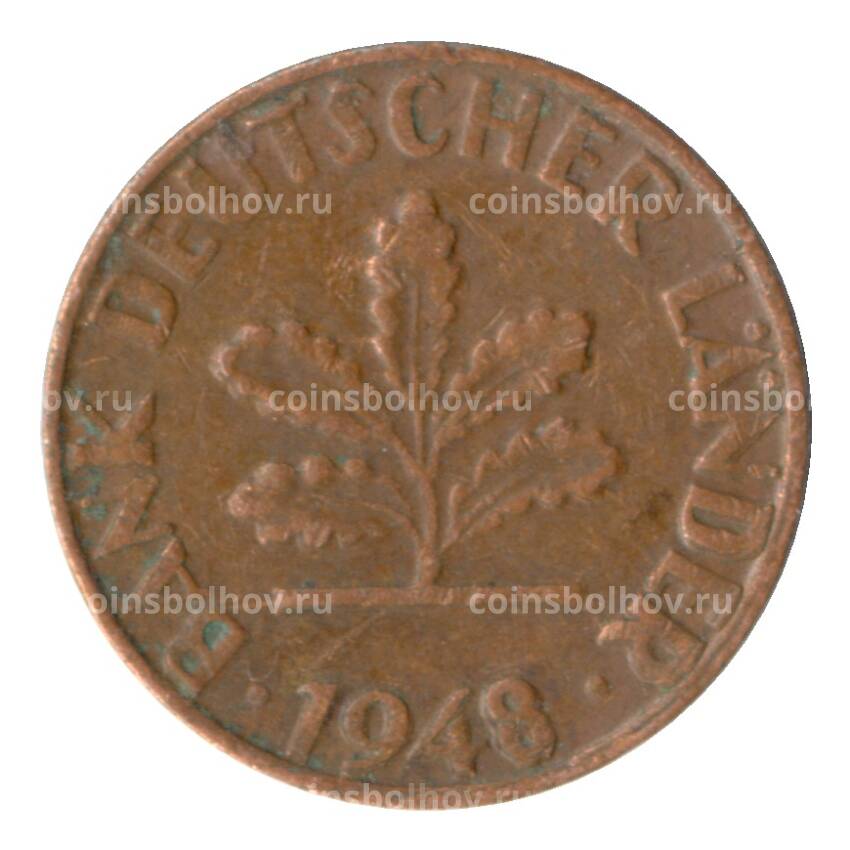 Монета 1 пфенниг 1948 года J Германия