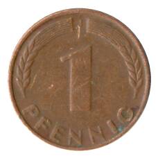 Монета 1 пфенниг 1948 года J Германия (реверс)