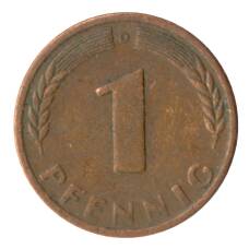 Монета 1 пфенниг 1948 года D Германия (реверс)
