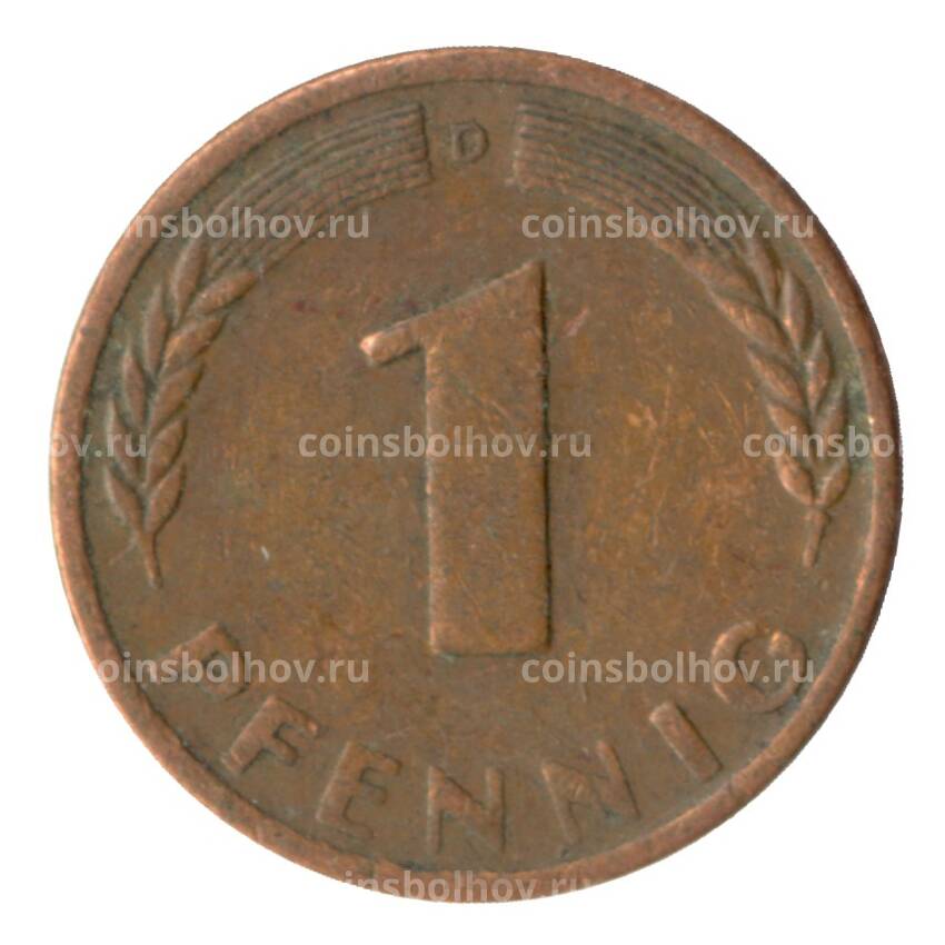 Монета 1 пфенниг 1948 года D Германия (вид 2)