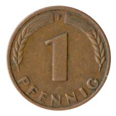 Монета 1 пфенниг 1948 года F Германия (реверс)