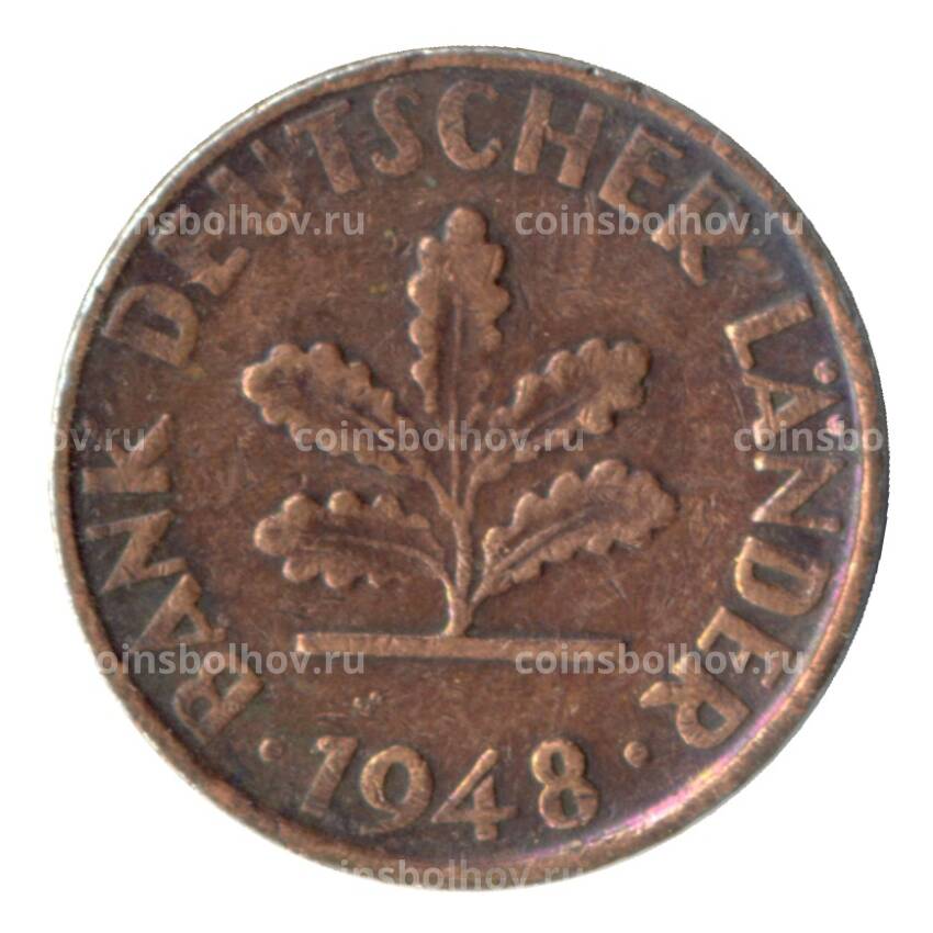 Монета 1 пфенниг 1948 года G Германия