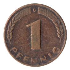 Монета 1 пфенниг 1948 года G Германия (реверс)