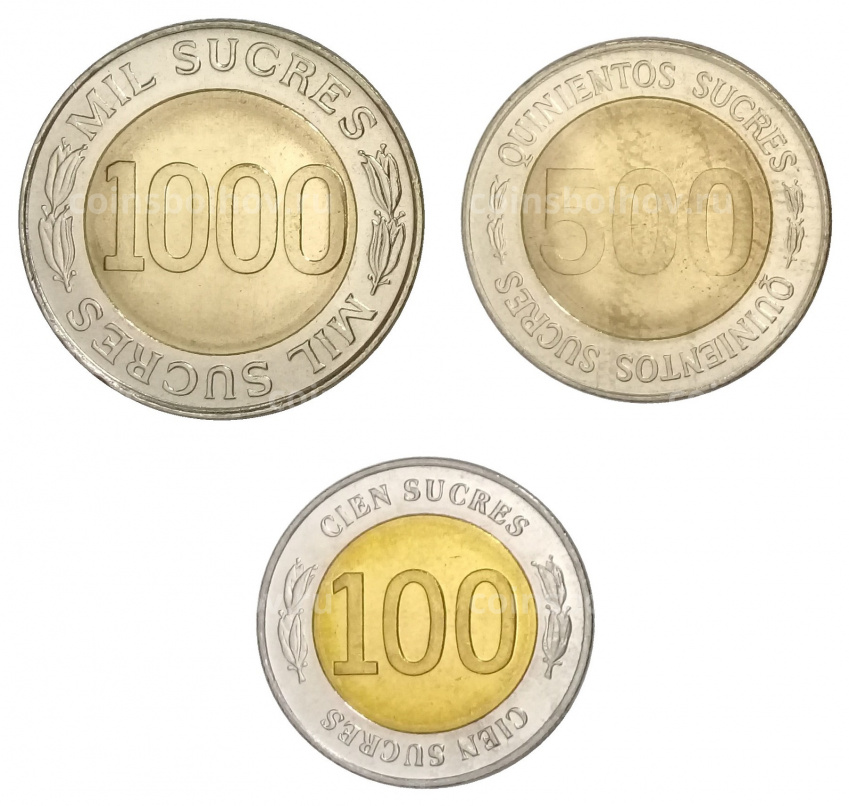 Набор монет 1997 года Эквадор — 70 лет Центробанку (вид 2)