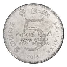 Монета 5 рупий 2016 года Шри-Ланка (аверс)