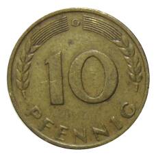 Монета 10 пфеннигов 1950 года G Германия (реверс)