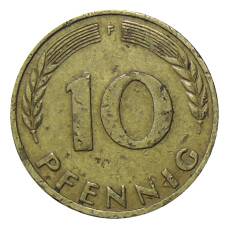 Монета 10 пфеннигов 1971 года F Германия (реверс)