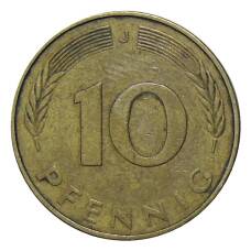 Монета 10 пфеннигов 1977 года J Германия (реверс)