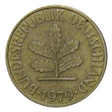 Монета 10 пфеннигов 1979 года F Германия (аверс)