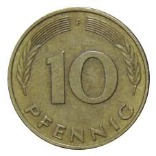 Монета 10 пфеннигов 1979 года F Германия (реверс)