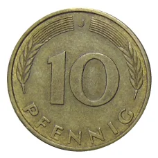 Монета 10 пфеннигов 1985 года J Германия (реверс)