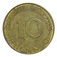 Монета 10 пфеннигов 1989 года D Германия (реверс)