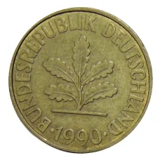 Монета 10 пфеннигов 1990 года F Германия (аверс)