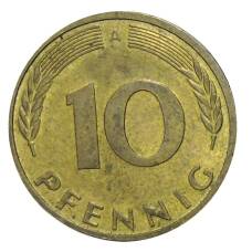 Монета 10 пфеннигов 1991 года А Германия (реверс)
