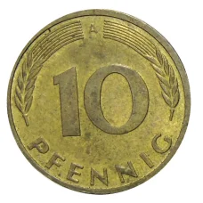 Монета 10 пфеннигов 1991 года А Германия (реверс)