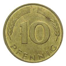 Монета 10 пфеннигов 1994 года F Германия (реверс)