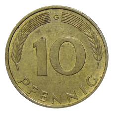 Монета 10 пфеннигов 1994 года G Германия (реверс)