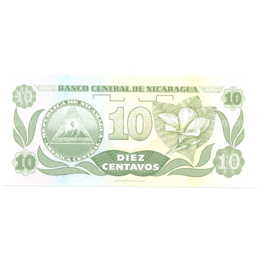 Банкнота 10 сентаво 1991 года Никарагуа (вид 2)