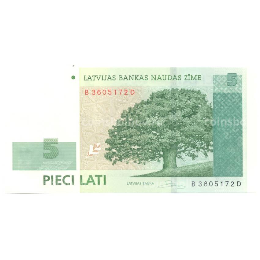 Банкнота 5 лат 2009 года Латвия