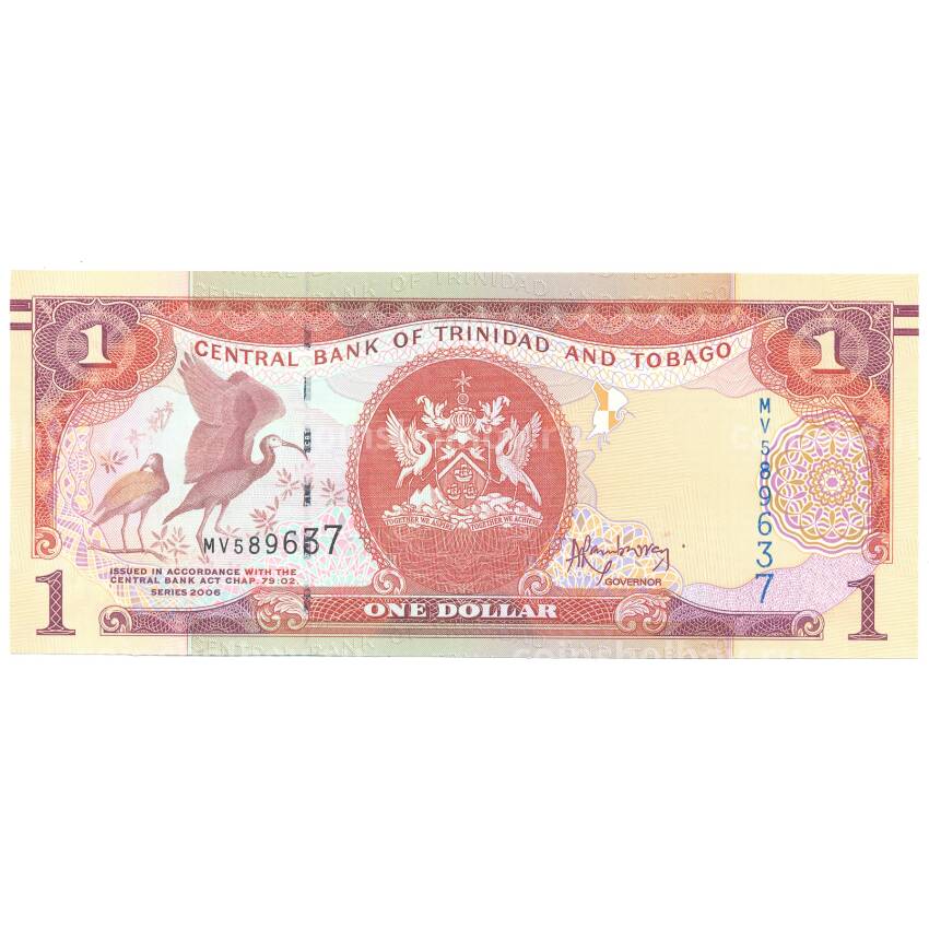 Банкнота 1 доллар 2006 года Тринидад и Тобаго
