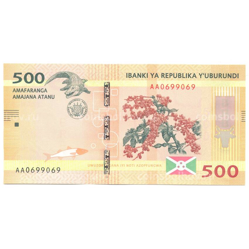 Банкнота 500 франков 2015 года Бурунди