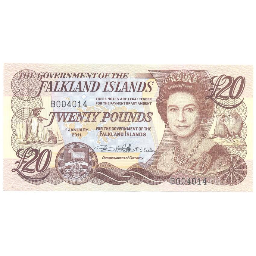 Банкнота 20 фунтов 2011 года Фолклендские острова
